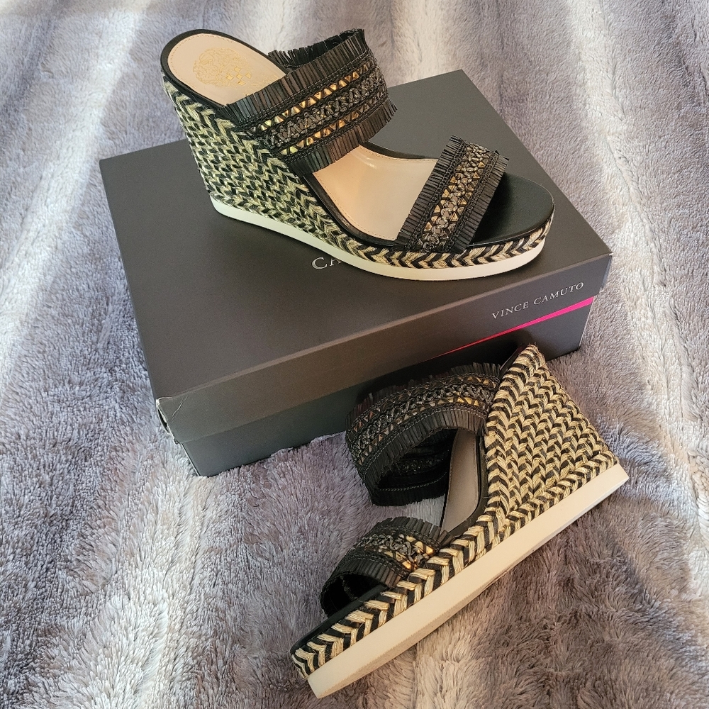 Vince Camuto wedge sandals SIZE 10 NWT